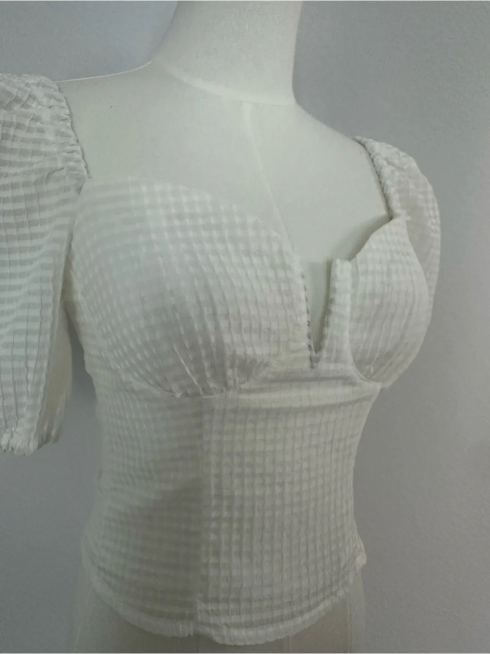 ASTR The Label White Puff Sleeve Bustier Corset Top XS Cottagecore